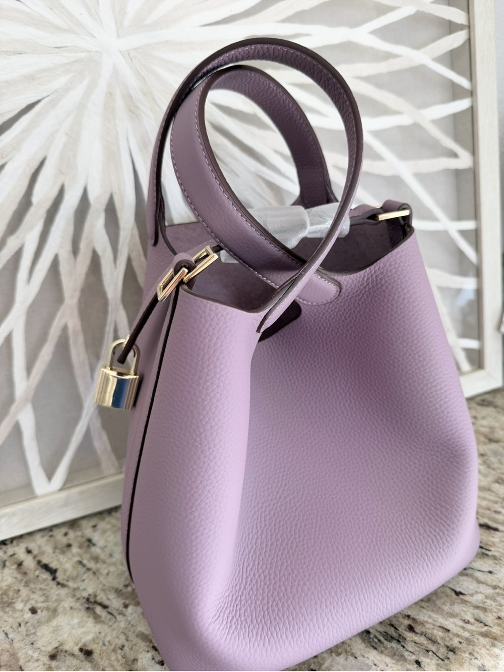 Lavender Top-Handle Bucket Bag NWT